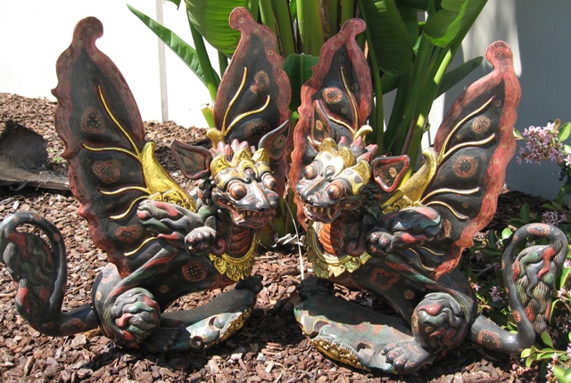 Pair of Flying Half Lion and Dragon