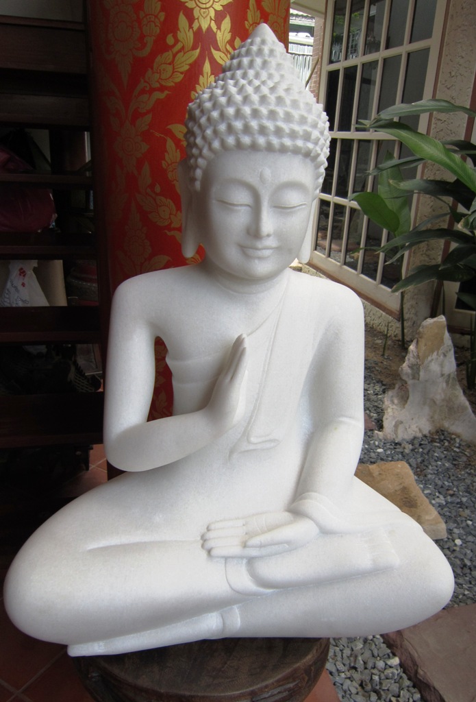 Hand Carved Marble Buddha from Vietnam