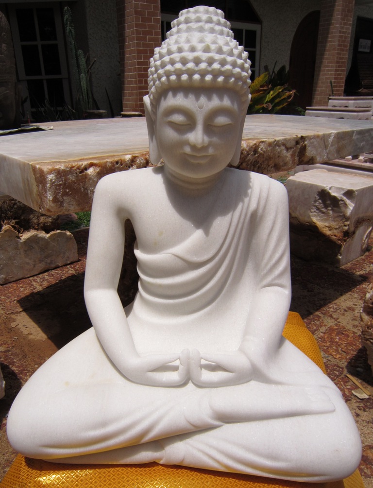 Hand Carved Samadhi Marble Buddha from Vietnam
