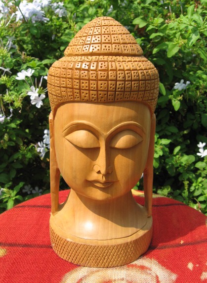 Hand Carved Large Buddha Head