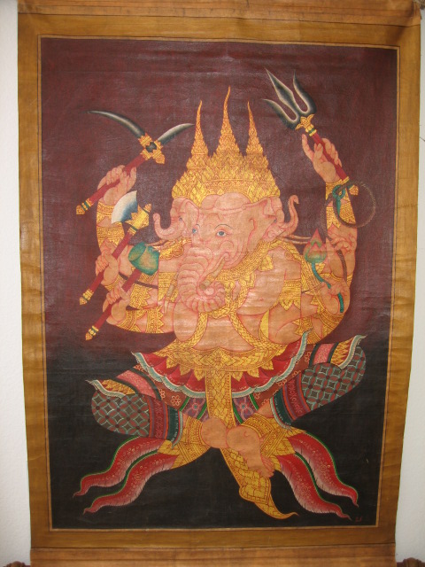 Three Headed Ganesh Painting