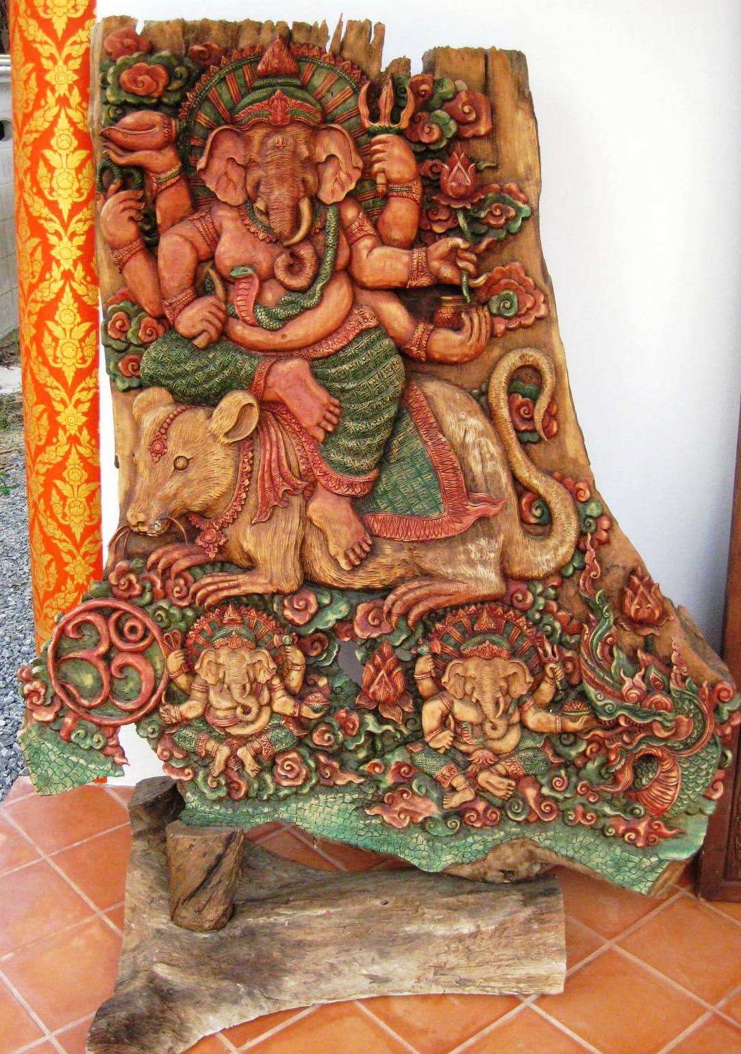 Hand Carved Teak Wood Ganesh from Solid Teak