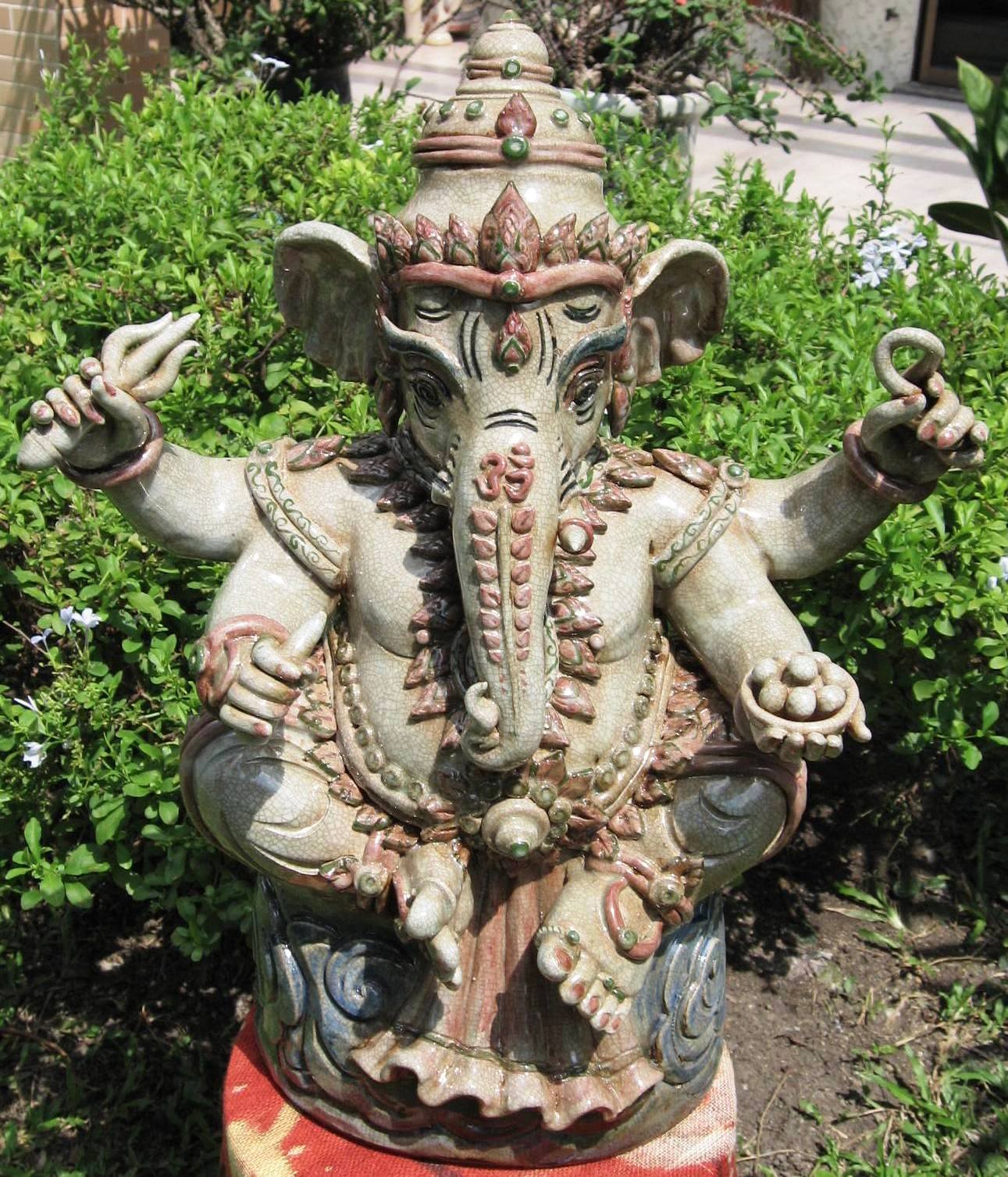 Hand Crafted Celadon Ganesha Statue