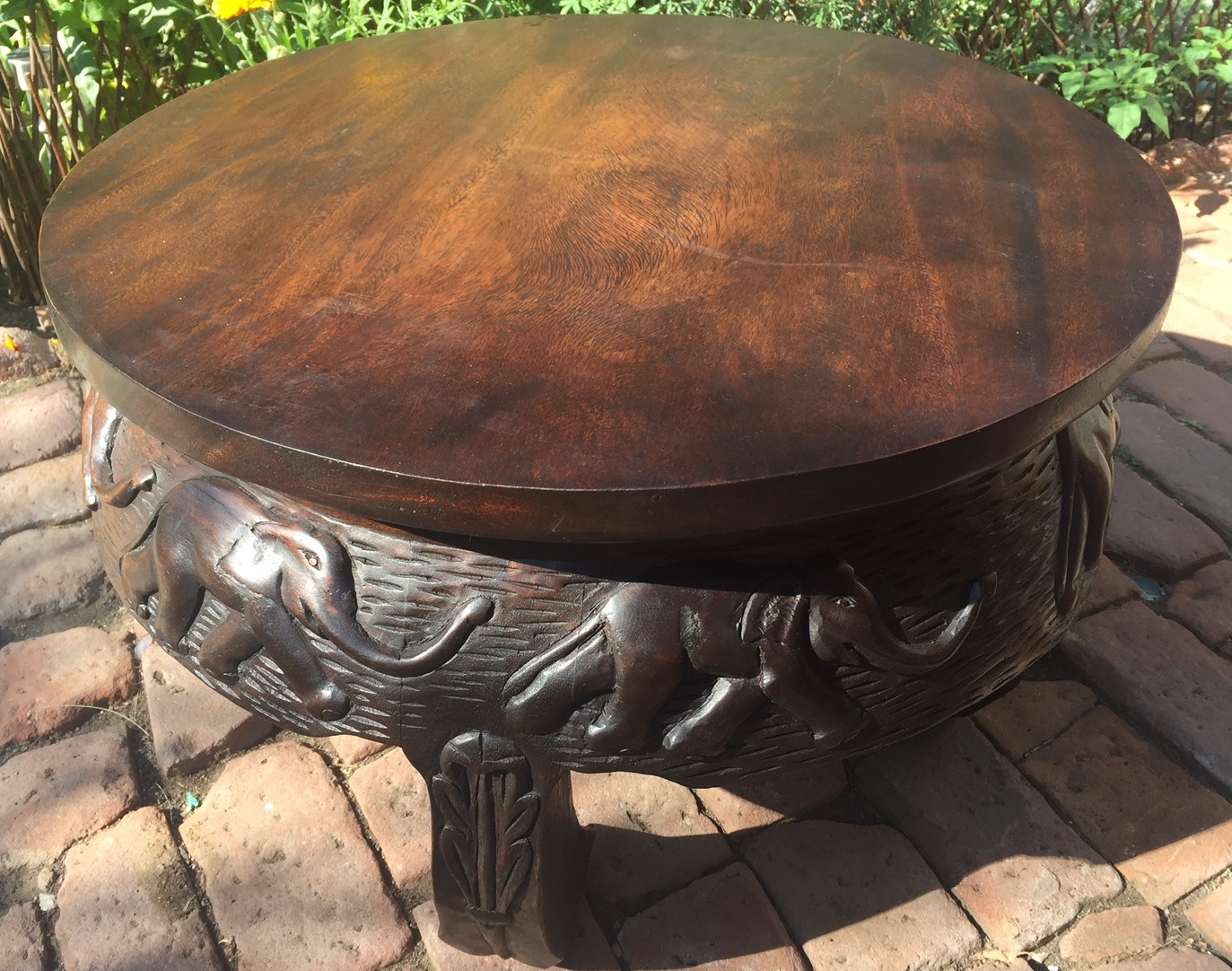 Carved Elephant Table