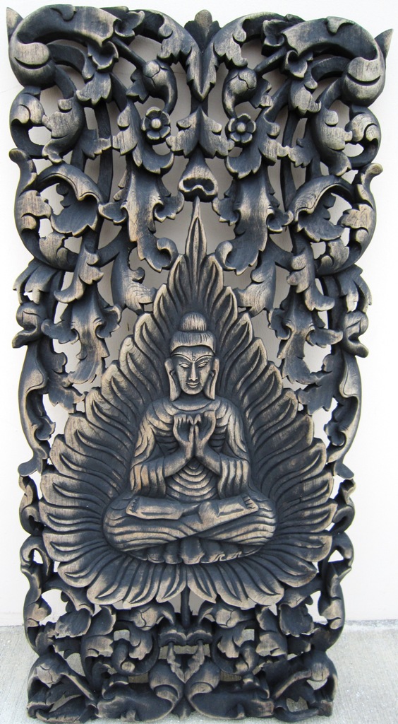 Buddha under Bodhi Tree Panel Antique Finish